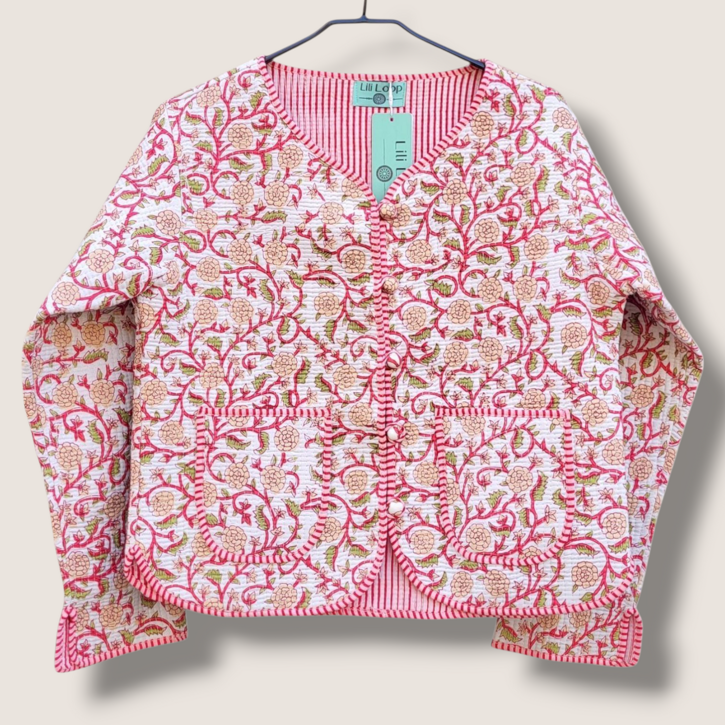 Gewatteerd katoenen jasje "Rood"