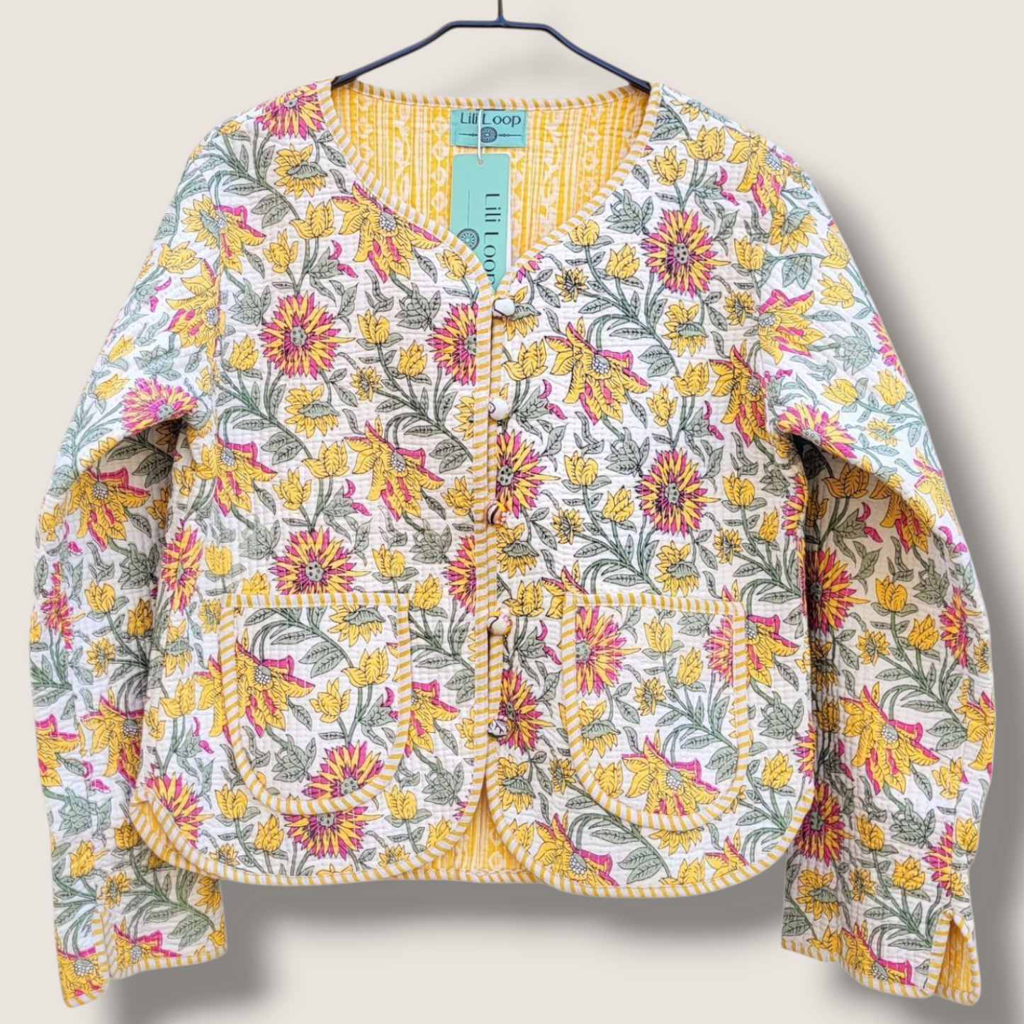 Gewatteerd katoenen jasje "Geel"