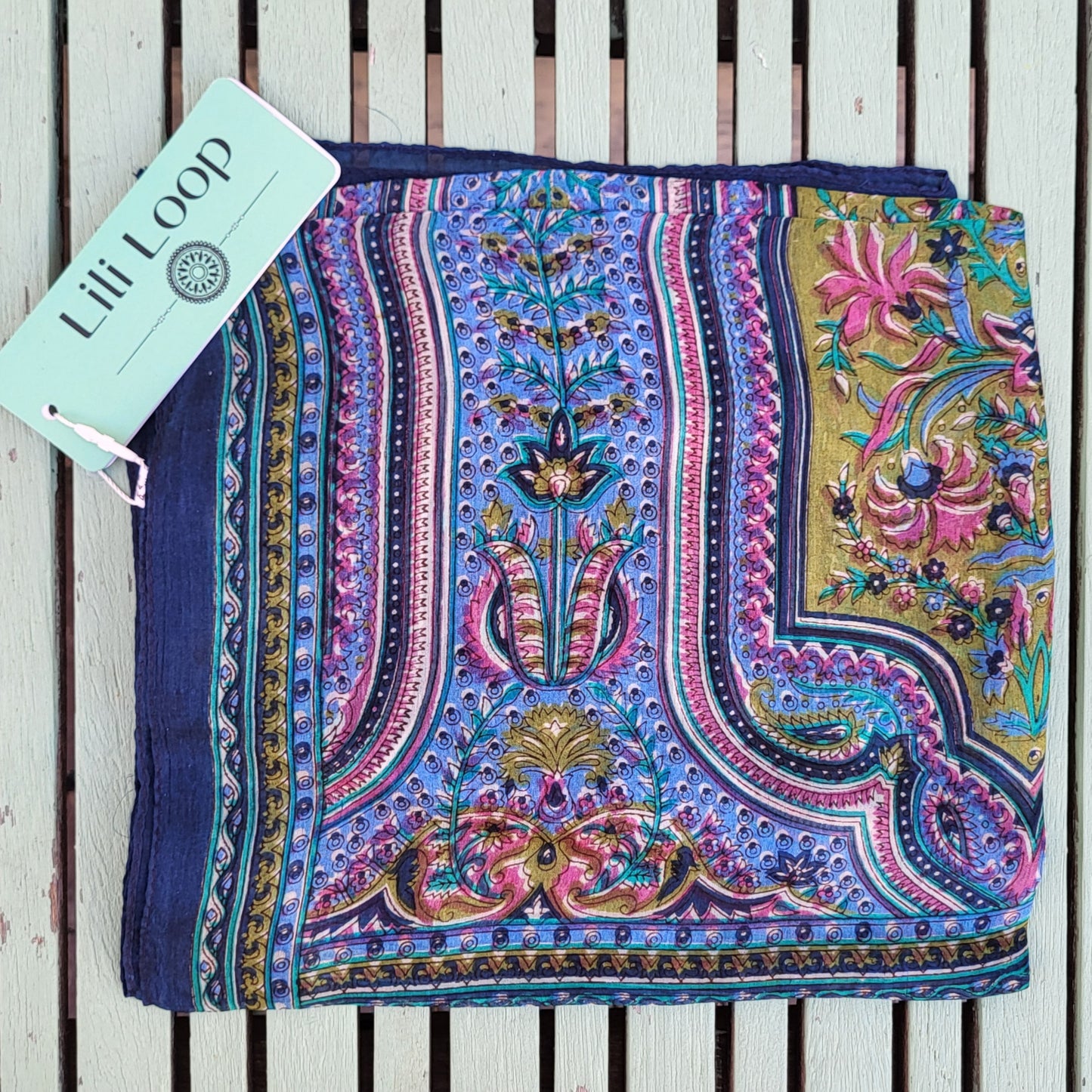 Zijden sjaal "Petrol"