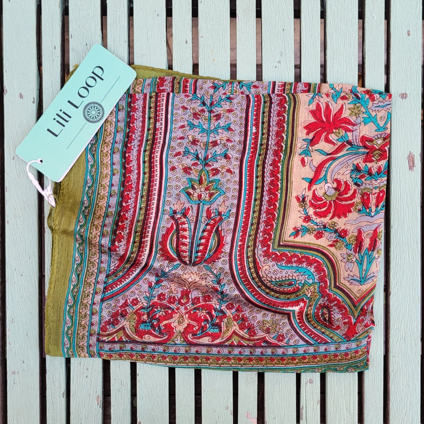 Zijden sjaal "Olijfgroen"