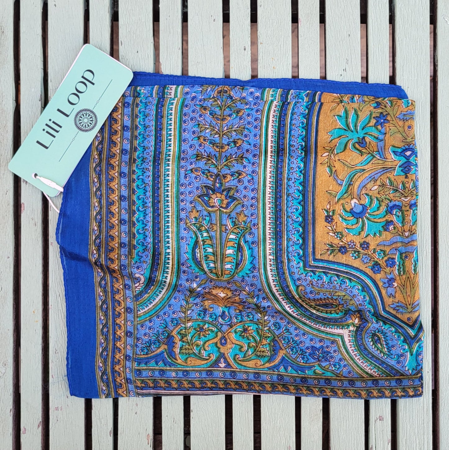 Zijden sjaal "Donkerblauw"