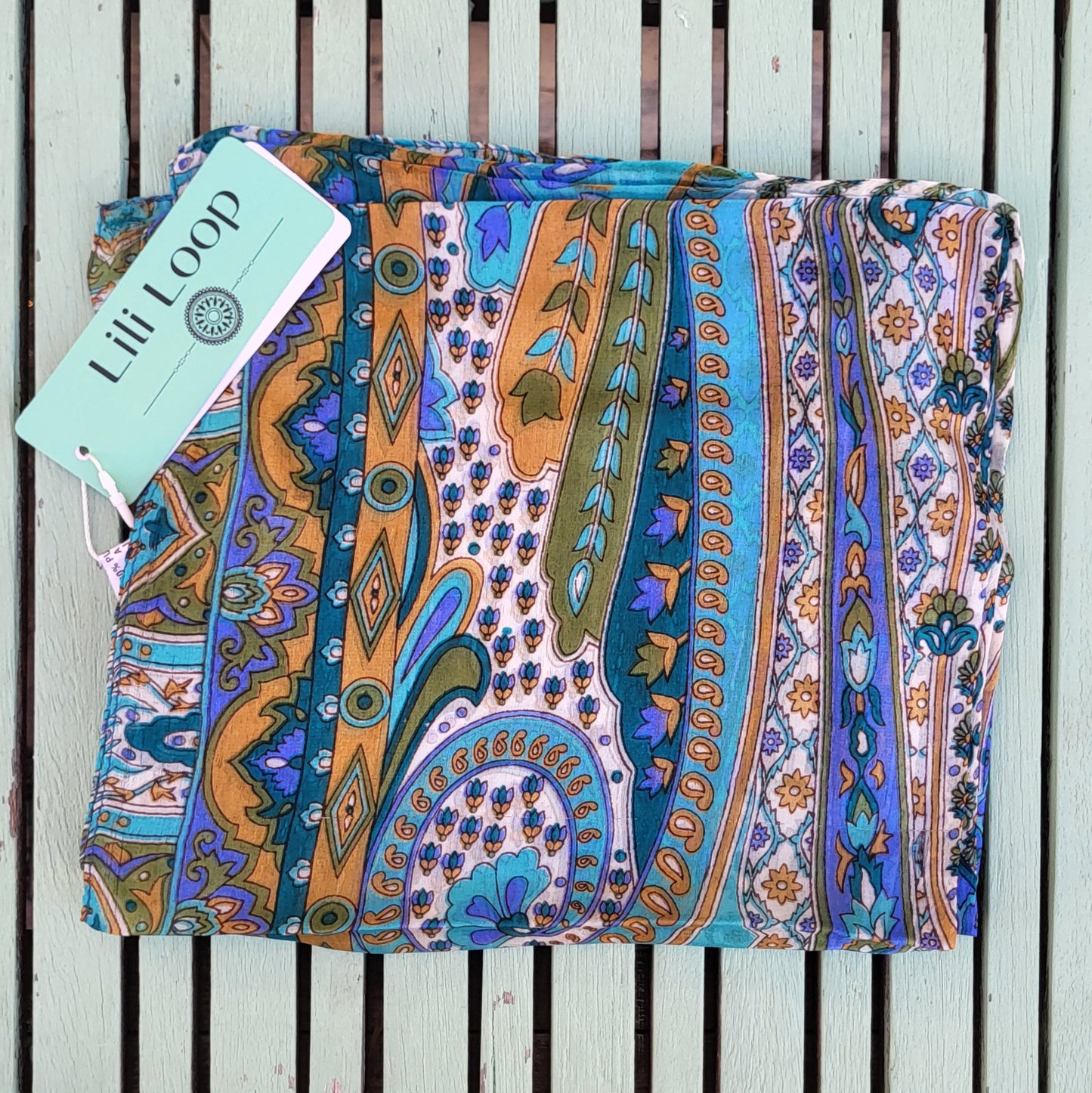 Zijden sjaal "Petrol"