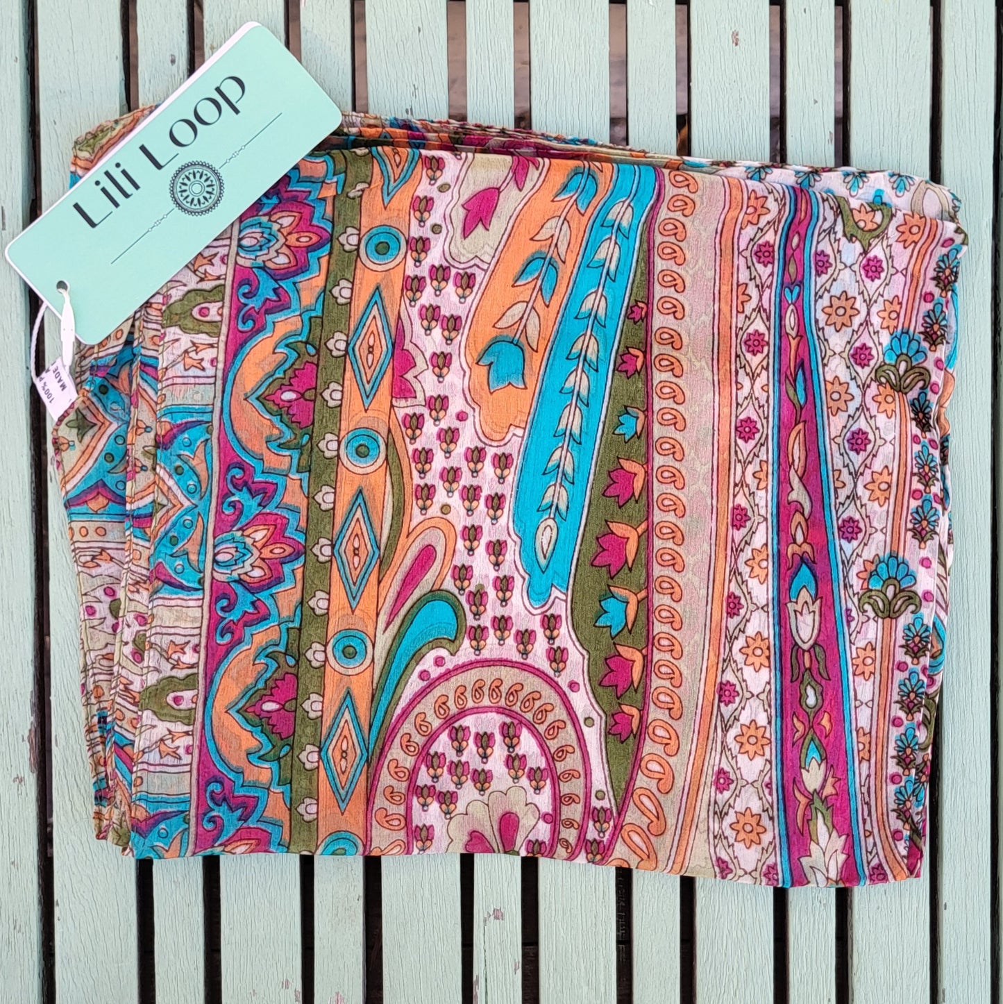 Zijden sjaal "Olijfgroen"