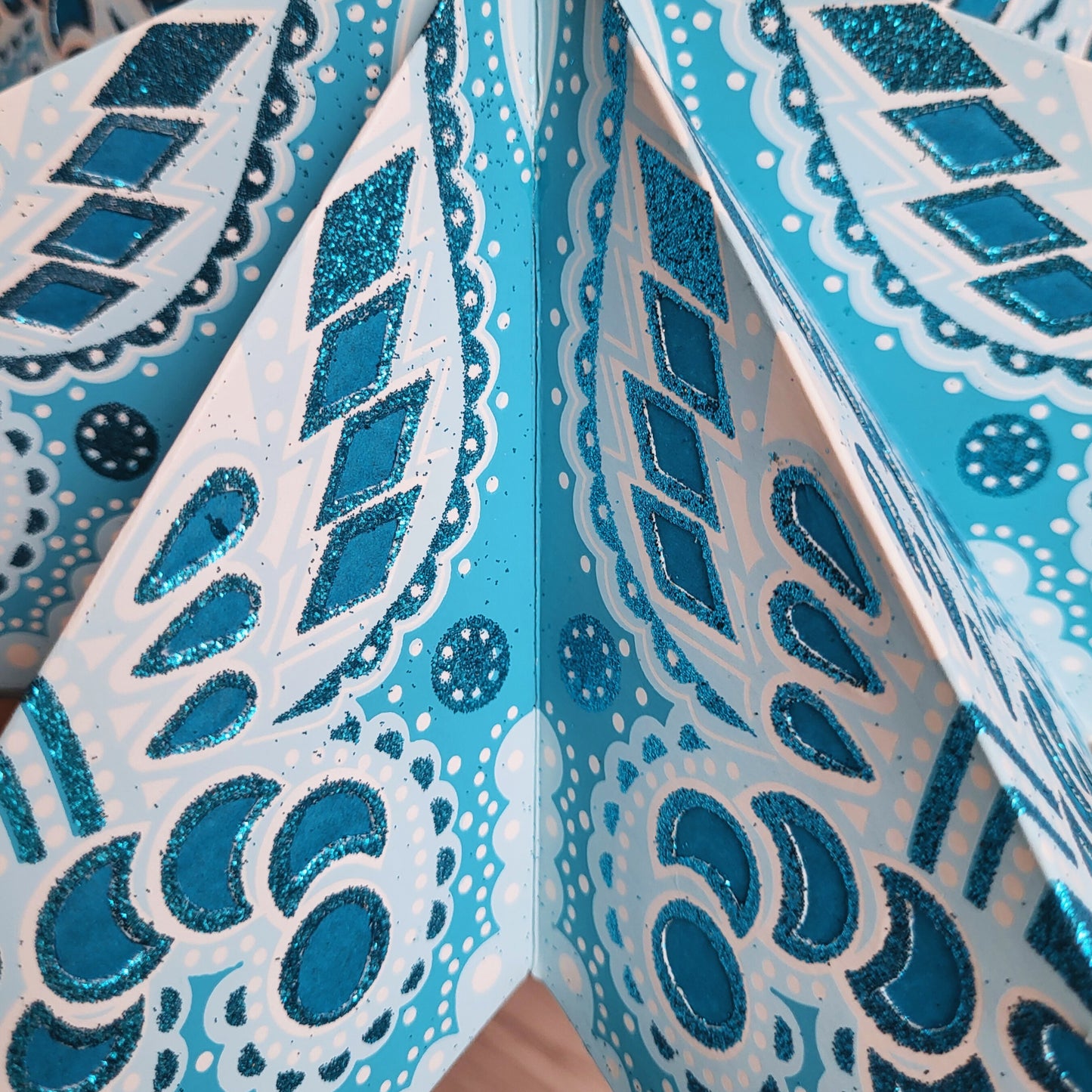 Papieren Ster Blauw/ wit