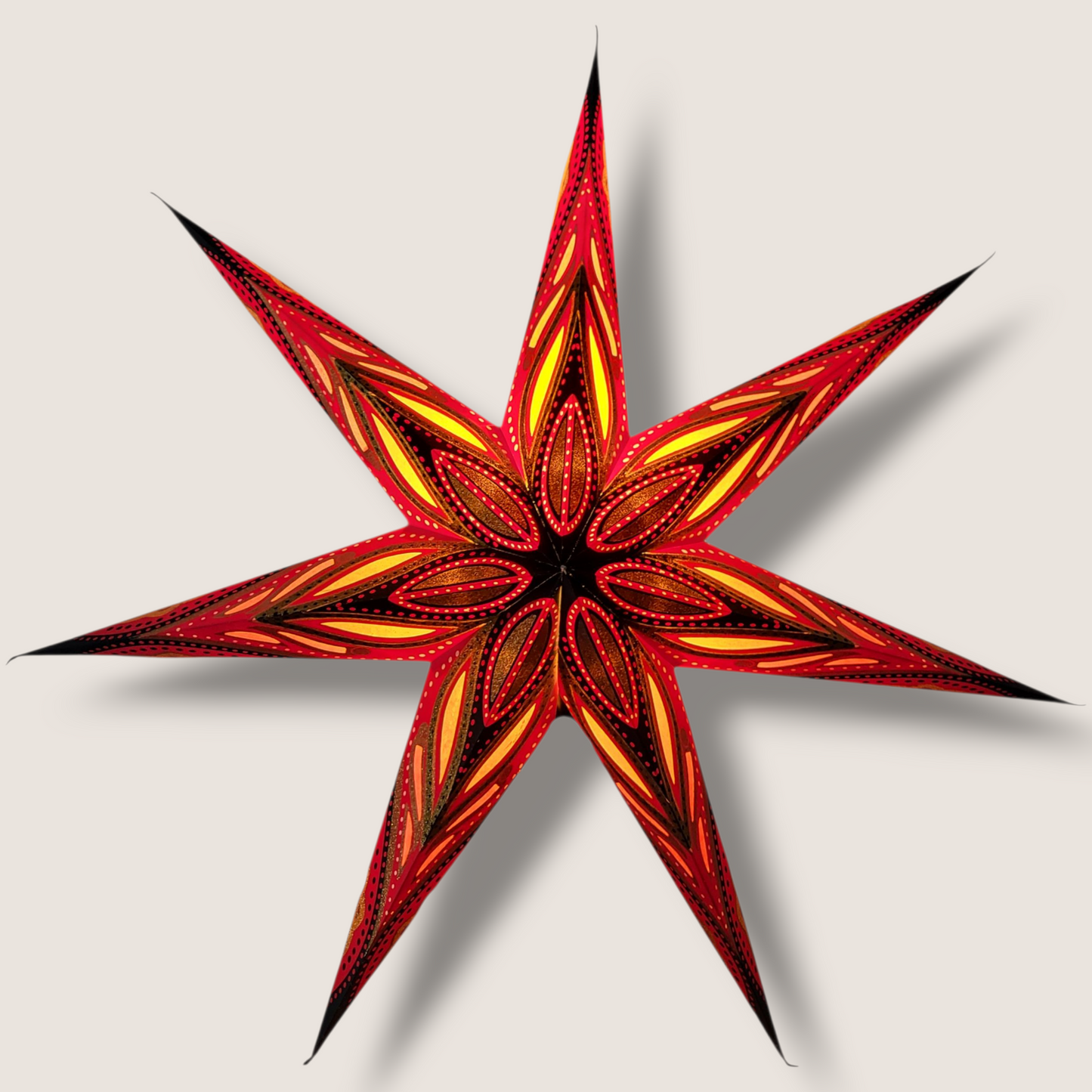 Papieren Ster Rood/goud