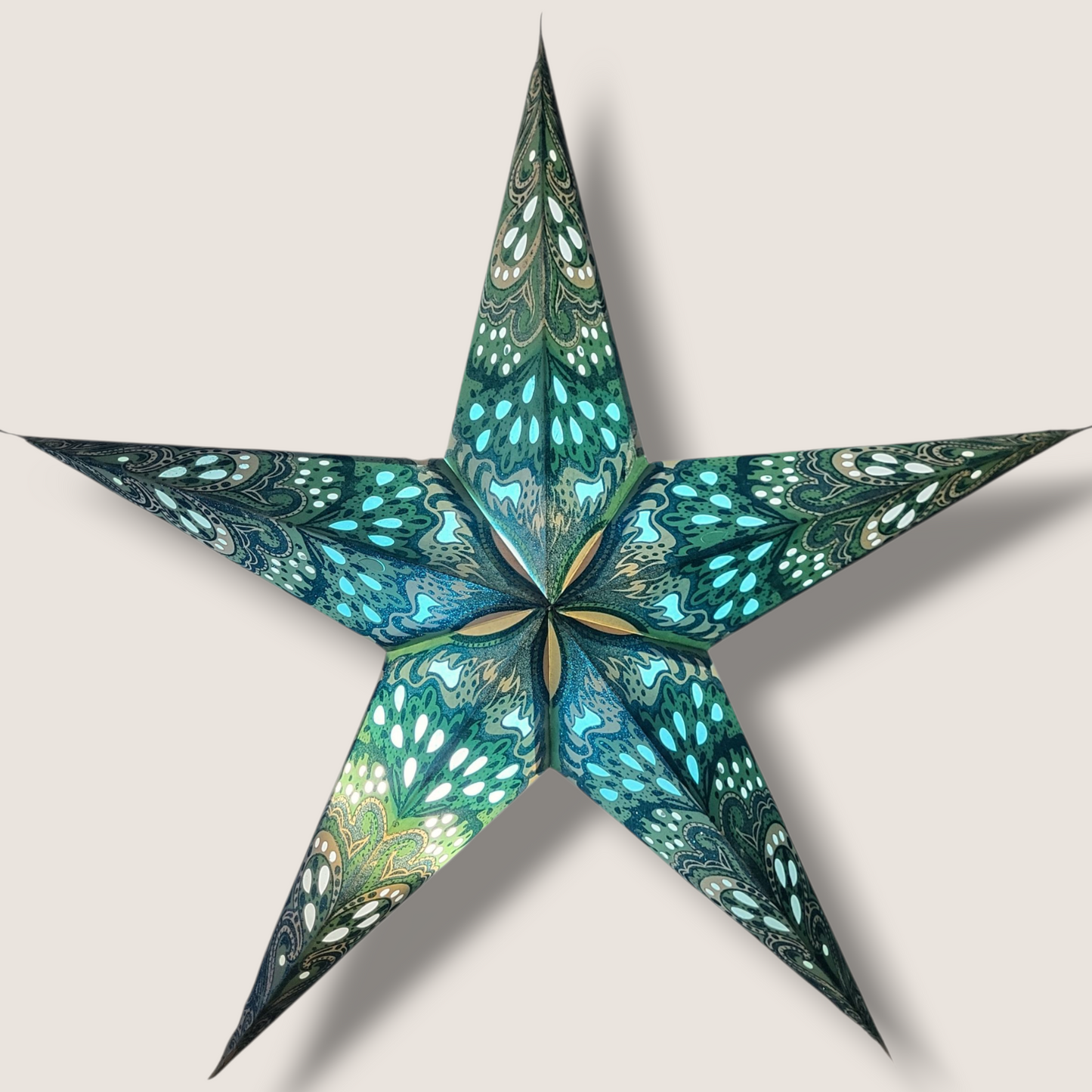 Papieren Ster Blauw druppel