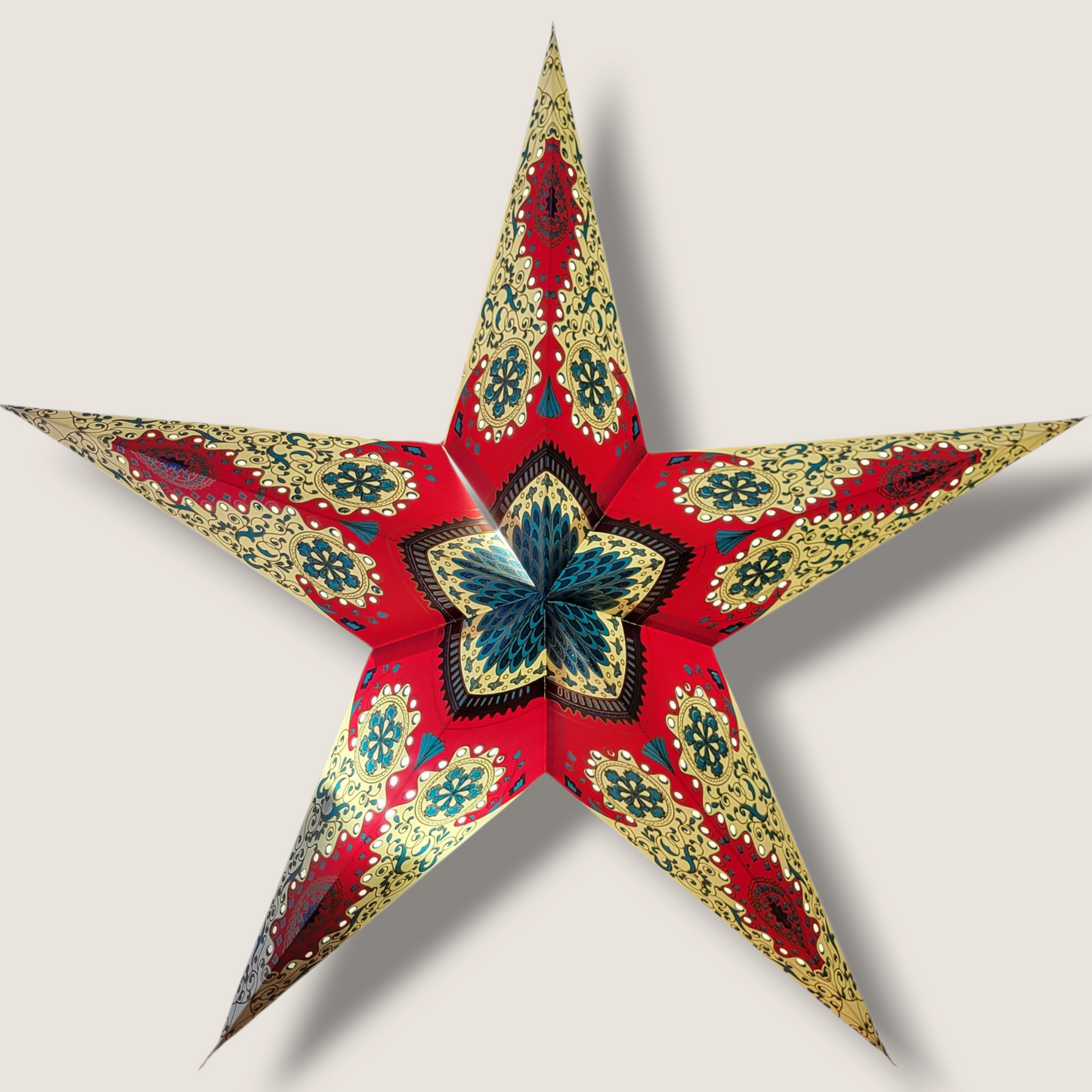 Papieren Ster Rood/blauw