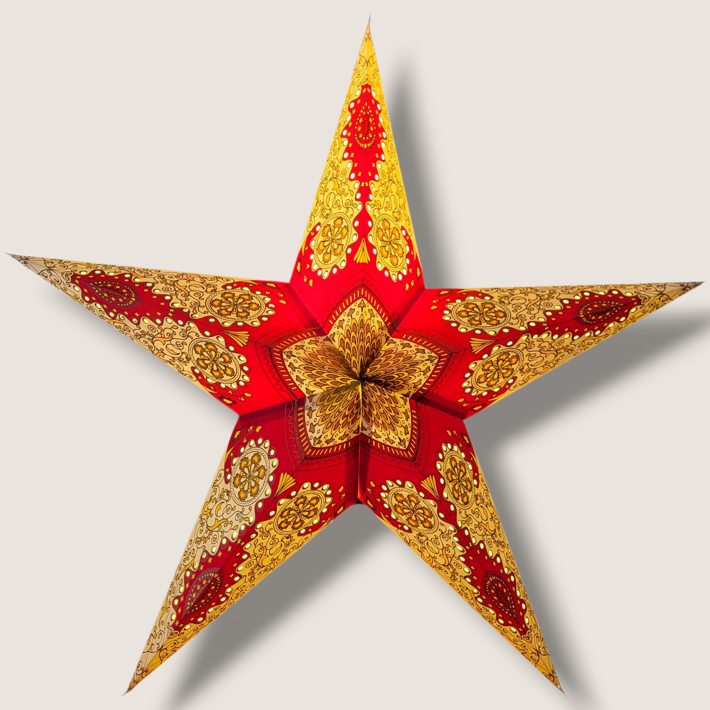 Papieren Ster Rood/geel