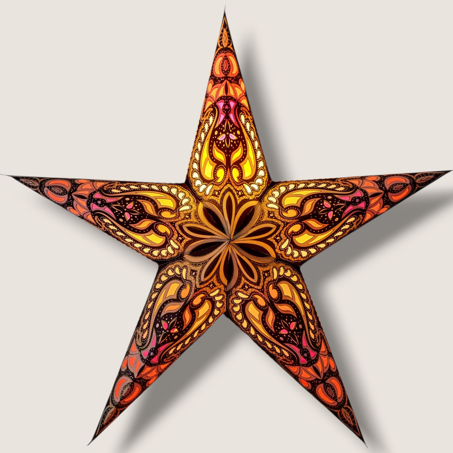 Papieren Ster Bruin/oranje