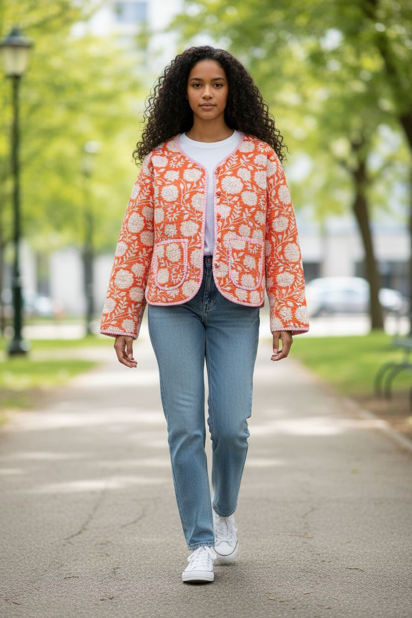 Gewatteerd katoenen jasje "Oranje"