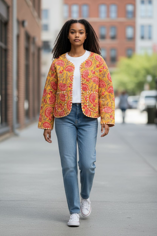 Gewatteerd katoenen jasje "Gold"