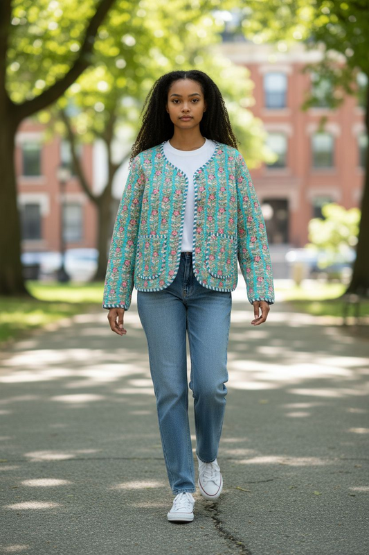 Gewatteerd katoenen jasje "Groen"