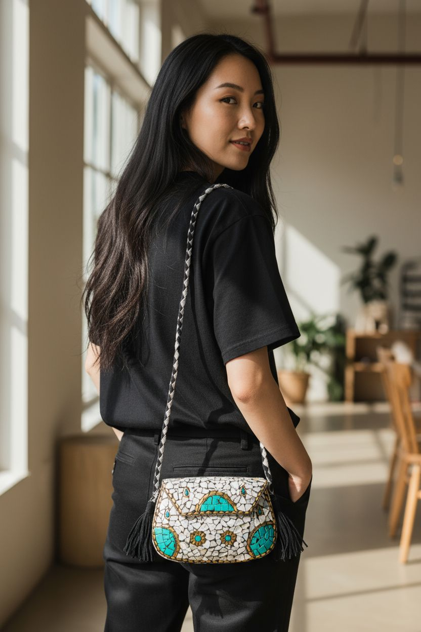 Mozaïek Tas "Parelmoer Groen"