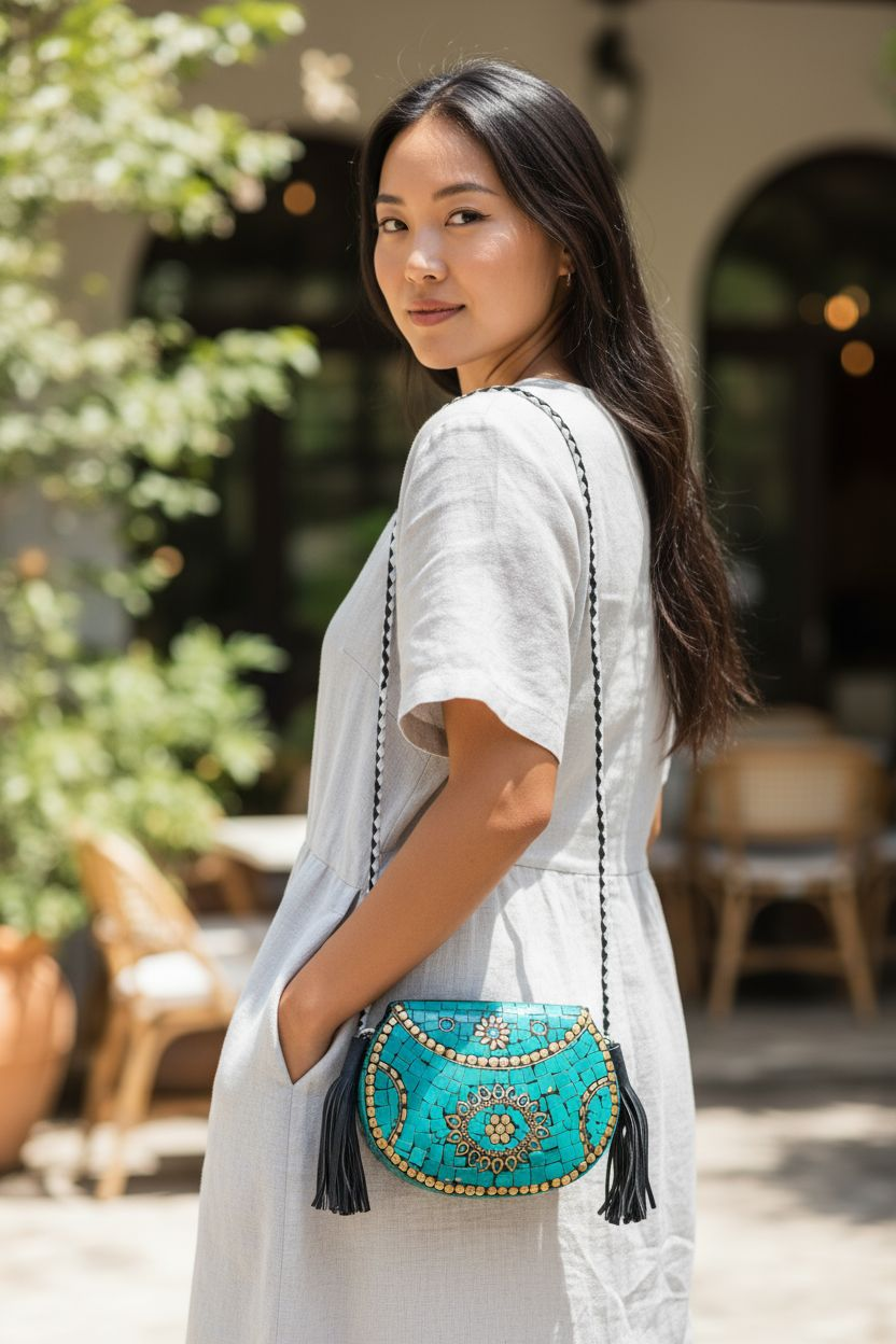 Mozaïek tas "Turquoise"