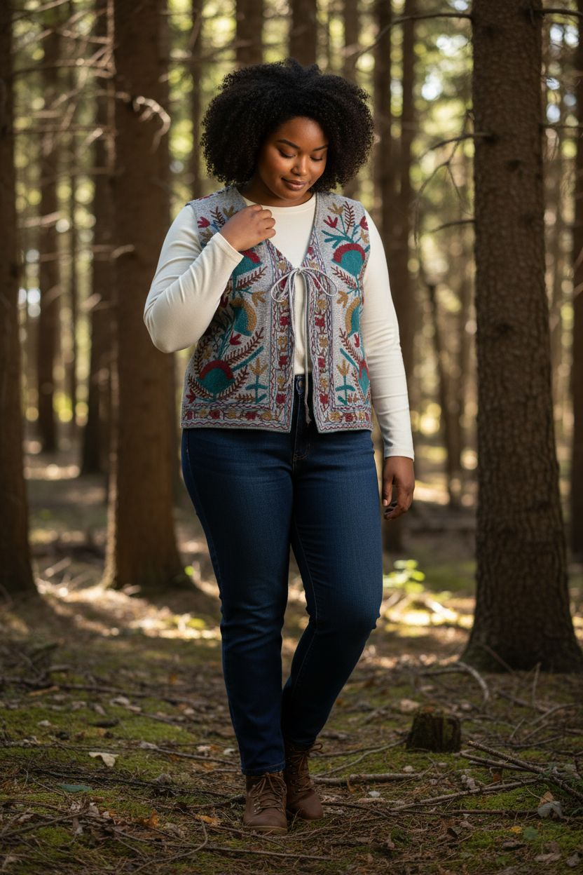 Suzani Mouwloos Jack "Blauw" / Size Medium/Large