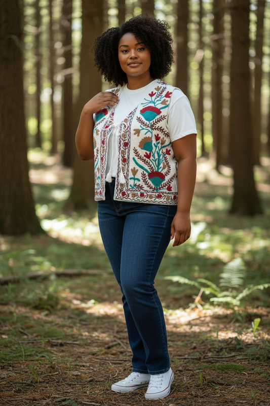 Suzani Mouwloos Jack "Wit" / Size Medium/Large