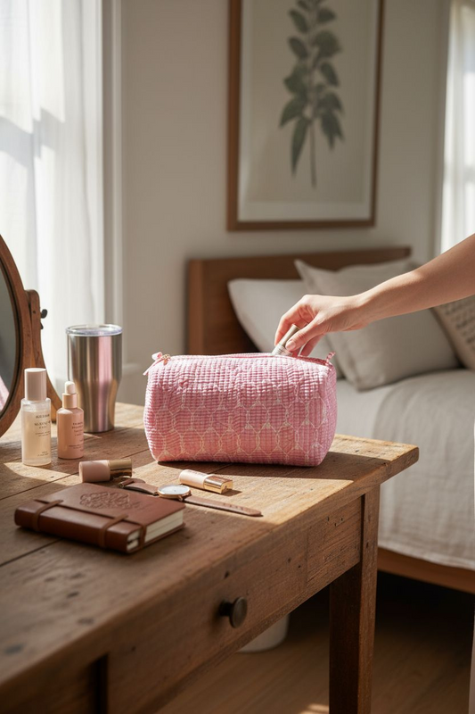 Make-up/Luier tas "Roze"