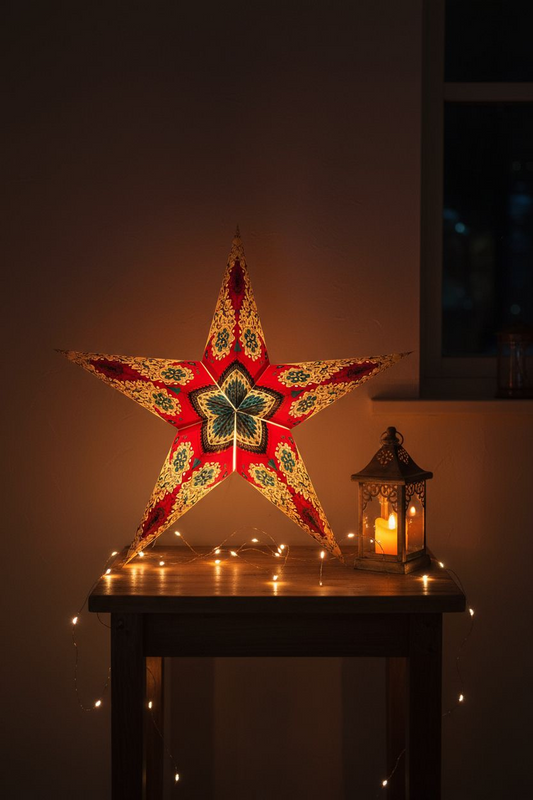 Papieren Ster Rood/blauw