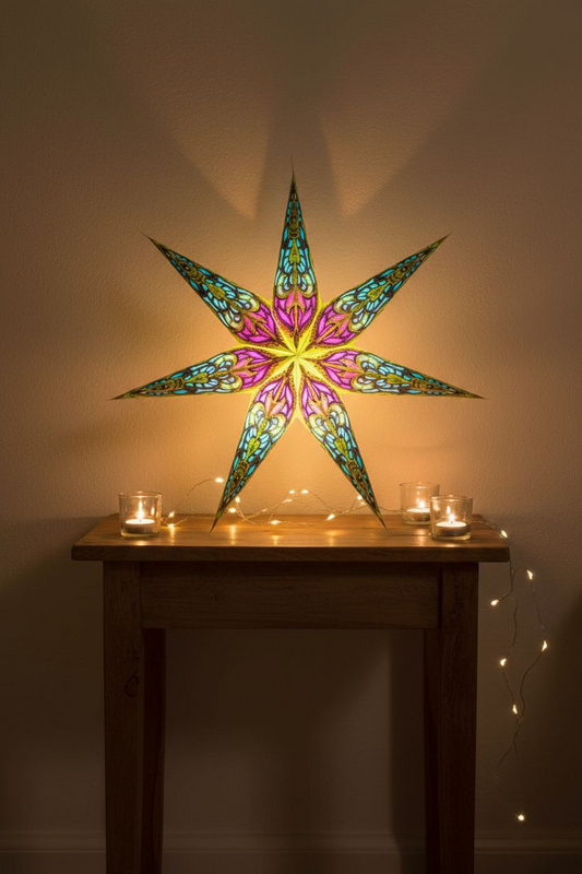 Papieren Ster Licht groen