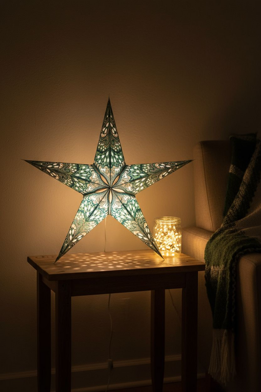 Papieren Ster Blauw druppel