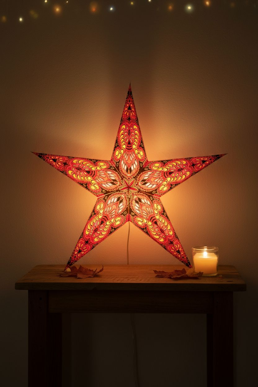 Papieren Ster Rood/roze