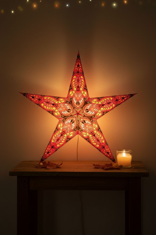 Papieren Ster Rood/roze