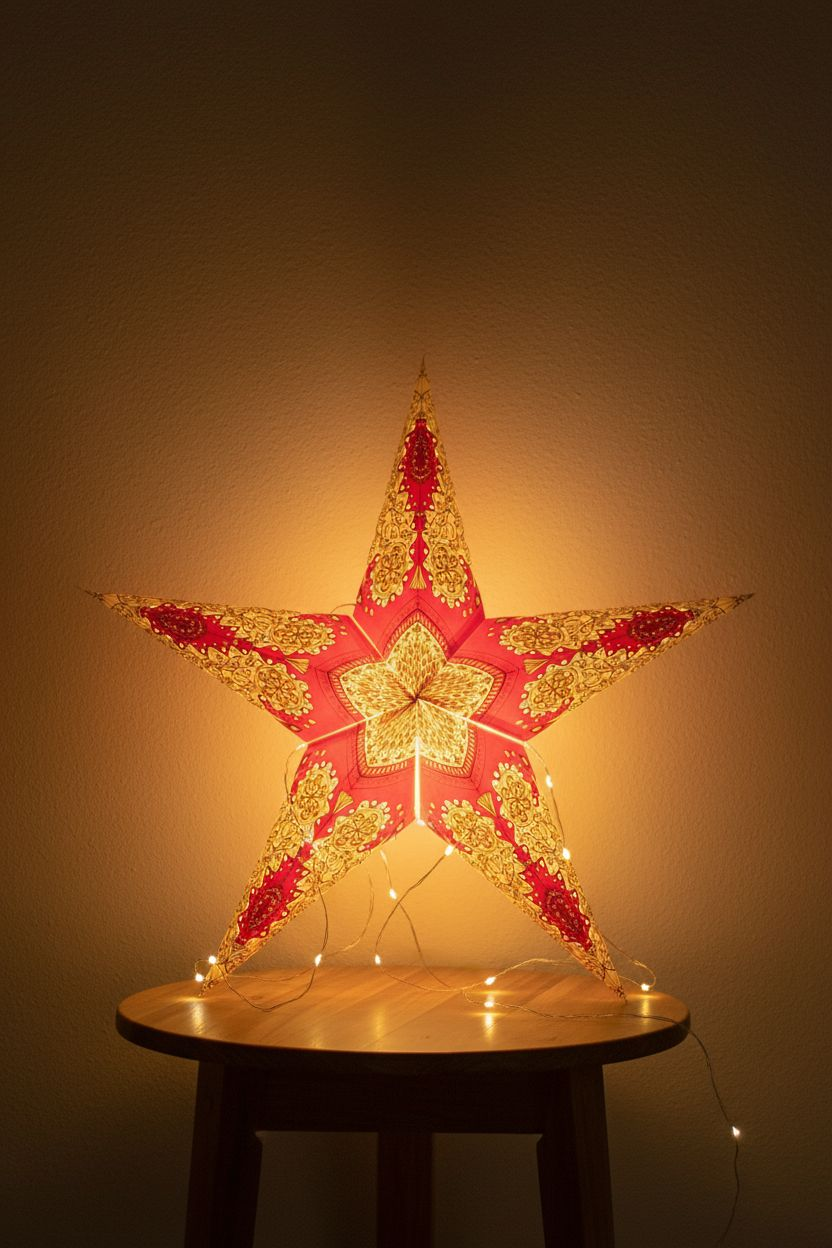 Papieren Ster Rood/geel