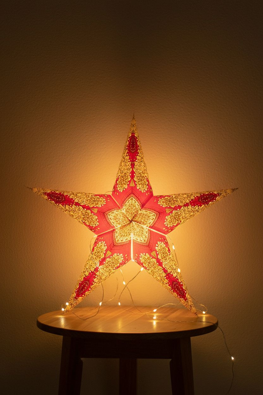 Papieren Ster Rood/geel