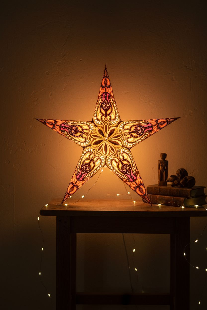 Papieren Ster Bruin/oranje