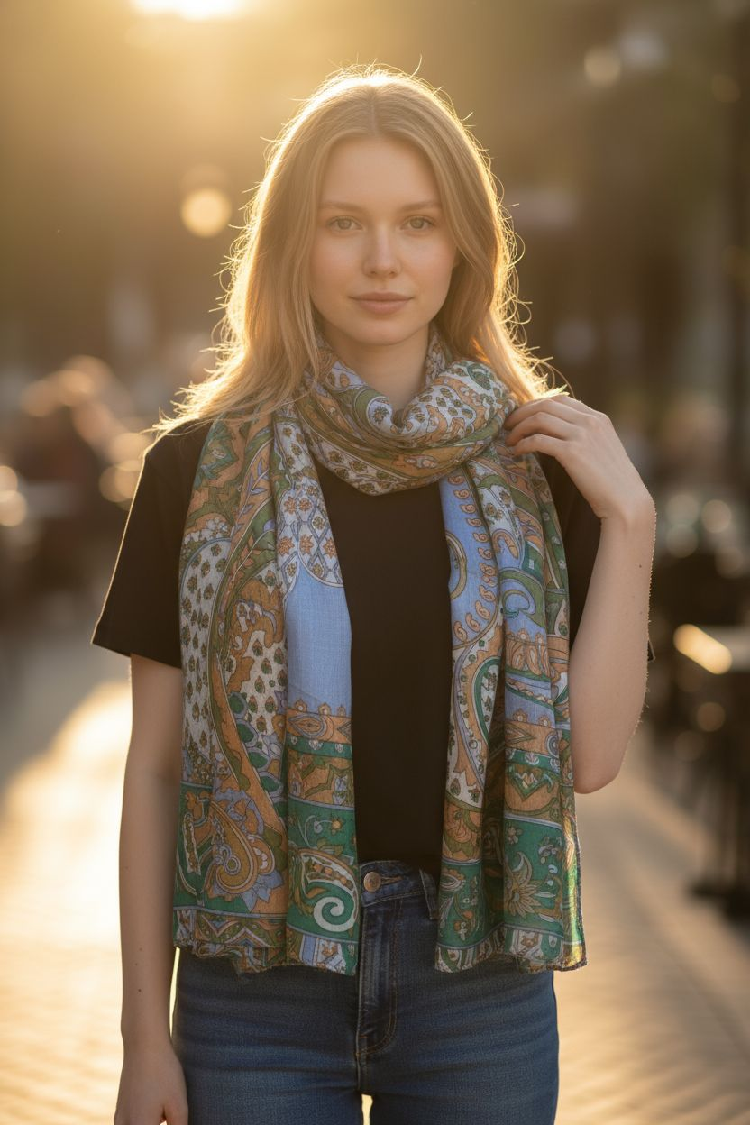 Zijden sjaal "Groen"