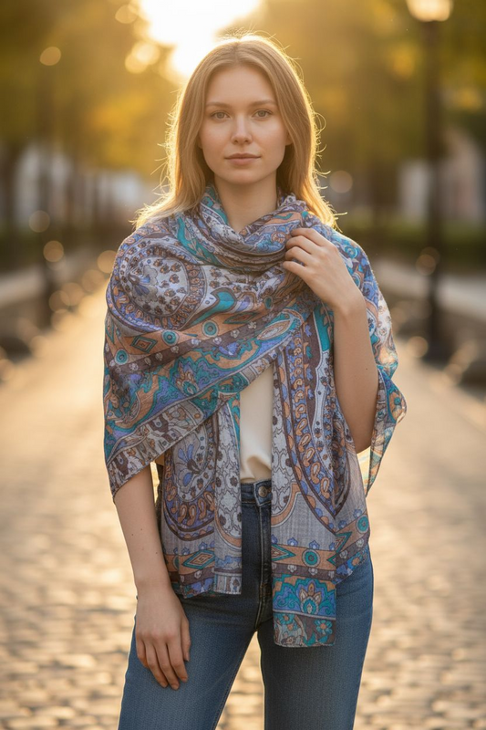 Zijden sjaal "Bruin"