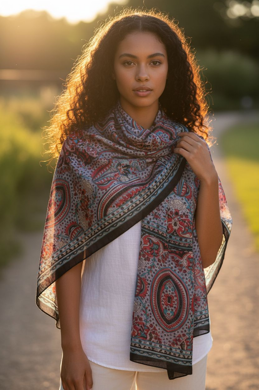 Zijden sjaal "Zwart"