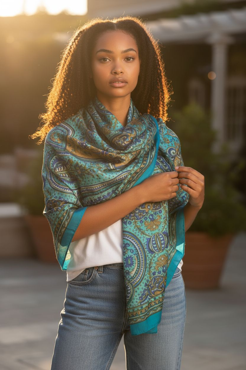 Zijden sjaal "Blauw"