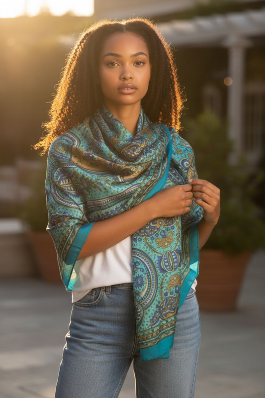 Zijden sjaal "Blauw"